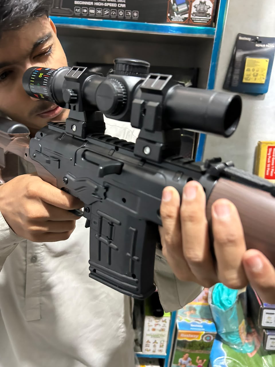 Sniper SVD Electric Gel Blaster Rifle Toy – 7.4V Rechargeable Battery with Scope & Bipod