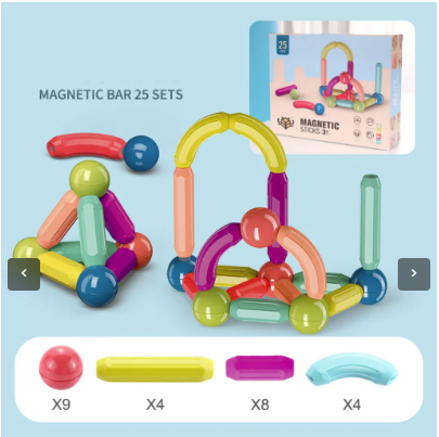 Magnetic Building Blocks Educational Toy 25 Pieces