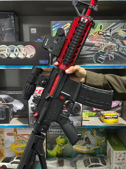 1:1 Electric M416 Gel Blaster Rifle With Light Smoke Silencer (Red Colour)
