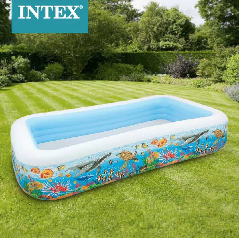INTEX Swim Center Tropical Reef Family Pool 10 Feet (120" x 72" x 22")