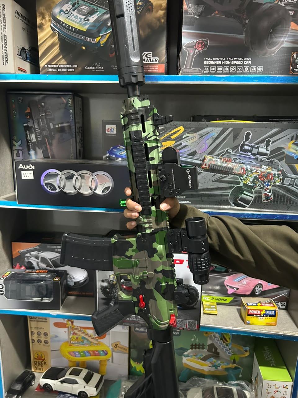 1:1 Electric M416 Gel Blaster Rifle With Light Smoke Silencer (Fogi Colour)