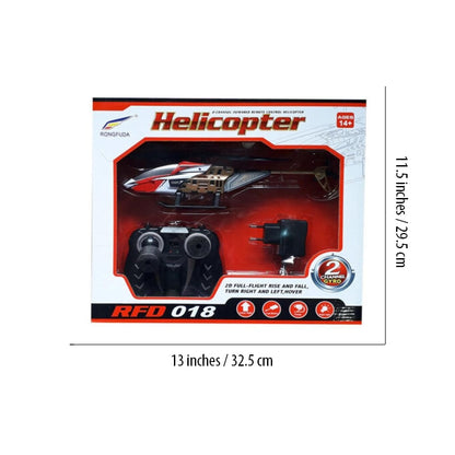 Remote Control Helicopter RFD-018 – 2 Channel Rechargeable Toy For Kids – Multi Color