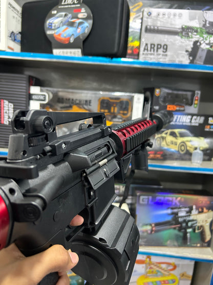 Electric M4A1 Gel Blaster Gun With Smoke Muffler - Red
