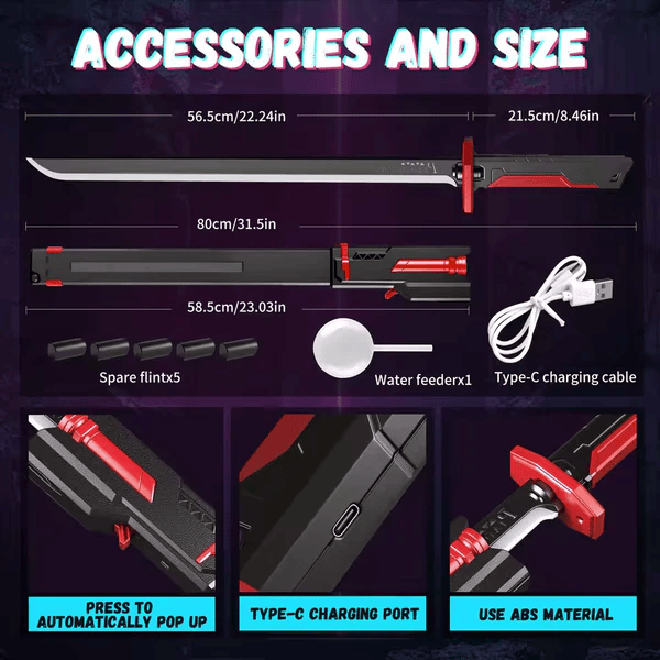 Kids Multi-Color Battle Laser Sword With Smoke Big Size
