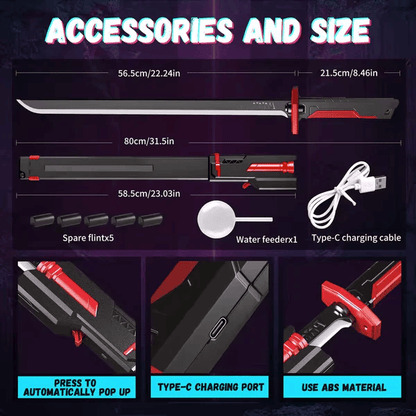 Kids Multi-Color Battle Laser Sword With Smoke Big Size