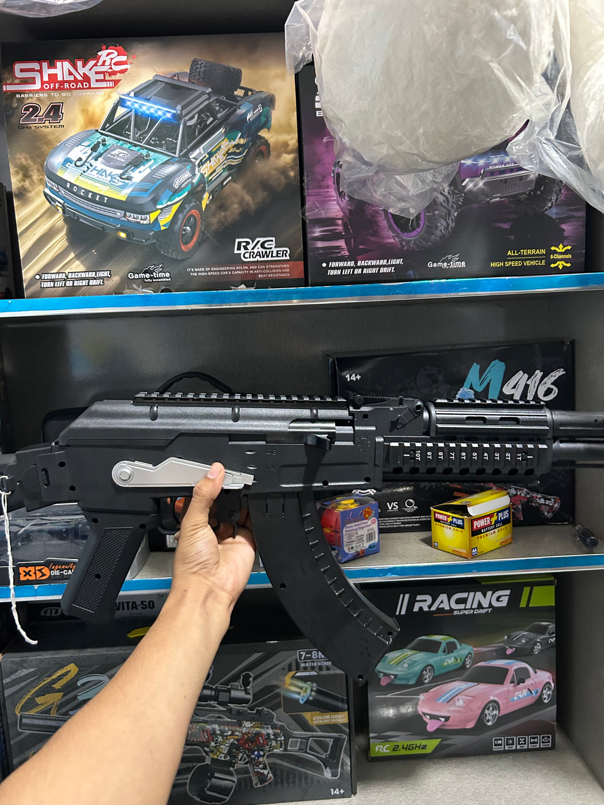 AK47 Style Nylon Gel Blaster Rifle – Foldable Stock with Holographic & Red Dot Scope