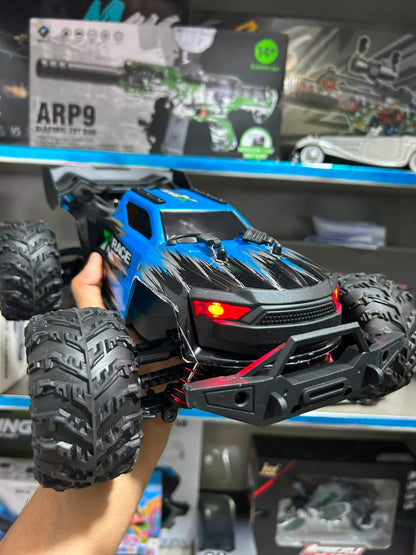 1:14 Hobby Grade RC Monster Truck 4x4 Off-Road Car – 50 km/hr High Speed with LED Lights & Hydraulic Suspension (Blue)