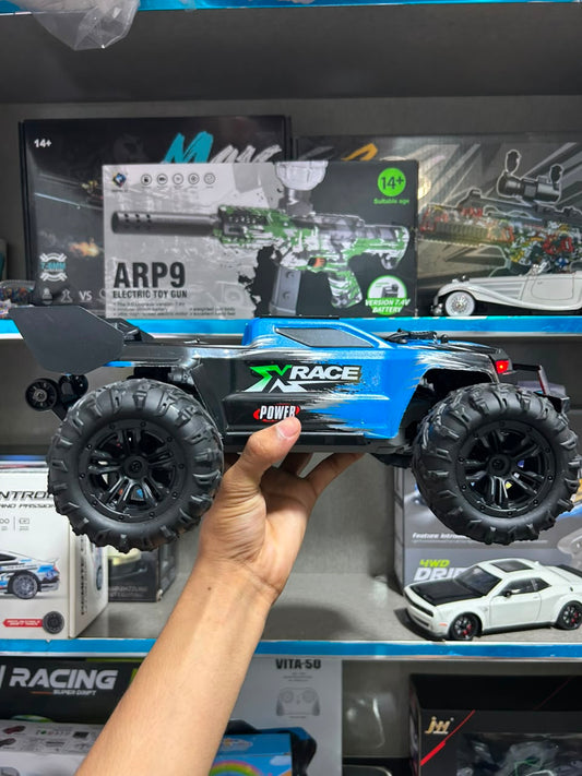 1:14 Hobby Grade RC Monster Truck 4x4 Off-Road Car – 50 km/hr High Speed with LED Lights & Hydraulic Suspension (Blue)