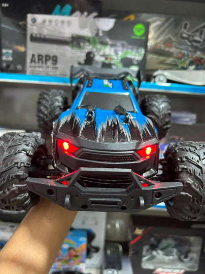 1:14 Hobby Grade RC Monster Truck 4x4 Off-Road Car – 50 km/hr High Speed with LED Lights & Hydraulic Suspension (Blue)