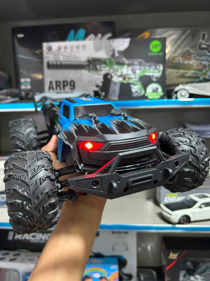 1:14 Hobby Grade RC Monster Truck 4x4 Off-Road Car – 50 km/hr High Speed with LED Lights & Hydraulic Suspension (Blue)
