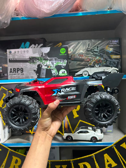1:14 Hobby Grade RC Monster Truck 4x4 Off-Road Car – 50 km/hr High Speed with LED Lights & Hydraulic Suspension (Red)