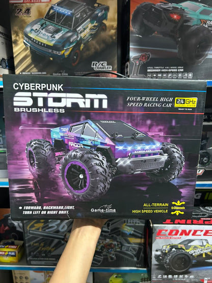 1:14 Hobby Grade RC Monster Truck 4x4 Off-Road Car – 50 km/hr High Speed with Alloy Chassis & Hydraulic Suspension Purple