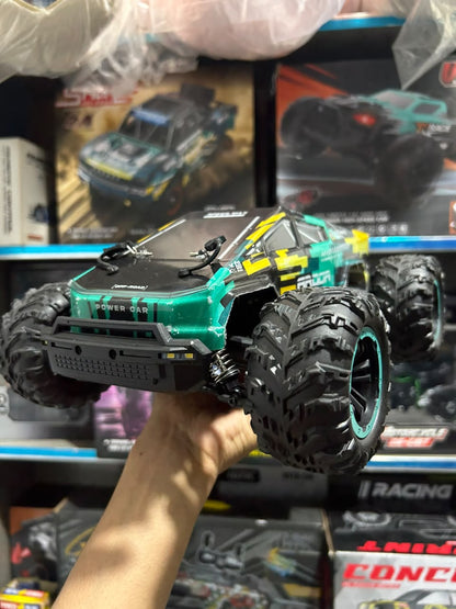 1:14 Hobby Grade RC Monster Truck 4x4 Off-Road Car – 50 km/hr High Speed with Alloy Chassis & Hydraulic Suspension Green