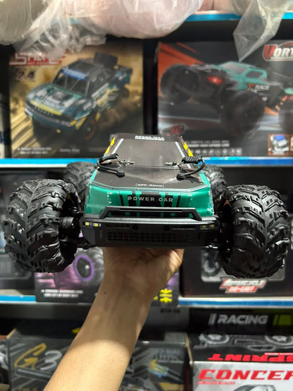 1:14 Hobby Grade RC Monster Truck 4x4 Off-Road Car – 50 km/hr High Speed with Alloy Chassis & Hydraulic Suspension Green