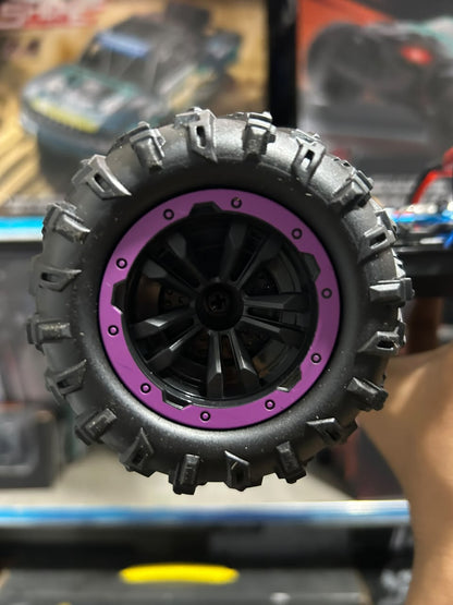1:14 Hobby Grade RC Monster Truck 4x4 Off-Road Car – 50 km/hr High Speed with Alloy Chassis & Hydraulic Suspension Purple