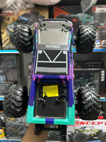 1:14 Hobby Grade RC Monster Truck 4x4 Off-Road Car – 50 km/hr High Speed with Alloy Chassis & Hydraulic Suspension Purple