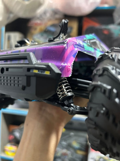 1:14 Hobby Grade RC Monster Truck 4x4 Off-Road Car – 50 km/hr High Speed with Alloy Chassis & Hydraulic Suspension Purple