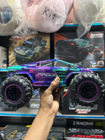 1:14 Hobby Grade RC Monster Truck 4x4 Off-Road Car – 50 km/hr High Speed with Alloy Chassis & Hydraulic Suspension Purple