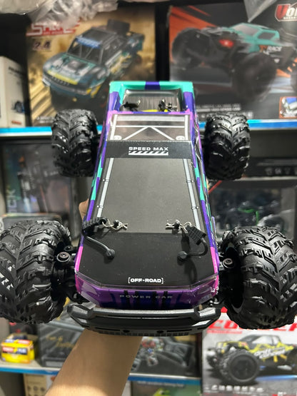 1:14 Hobby Grade RC Monster Truck 4x4 Off-Road Car – 50 km/hr High Speed with Alloy Chassis & Hydraulic Suspension Purple