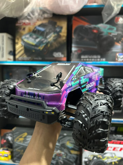 1:14 Hobby Grade RC Monster Truck 4x4 Off-Road Car – 50 km/hr High Speed with Alloy Chassis & Hydraulic Suspension Purple