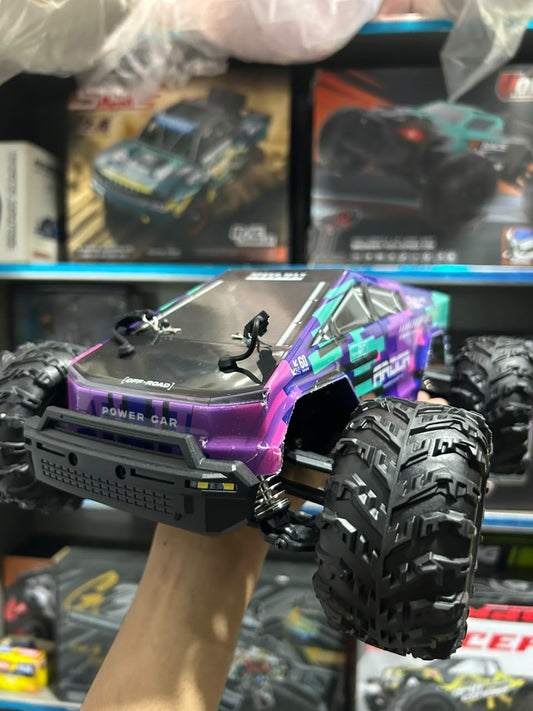 1:14 Hobby Grade RC Monster Truck 4x4 Off-Road Car – 50 km/hr High Speed with Alloy Chassis & Hydraulic Suspension Purple