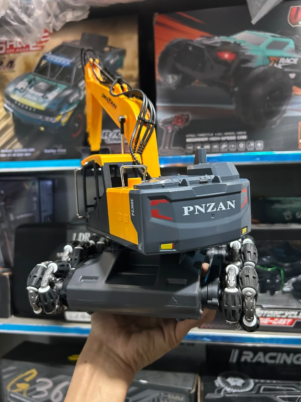 RC Excavator Truck Nylon Metal – 15 Channel Remote Control Construction Toy with Rechargeable Battery