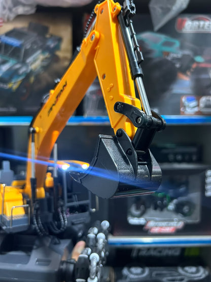 RC Excavator Truck Nylon Metal – 15 Channel Remote Control Construction Toy with Rechargeable Battery