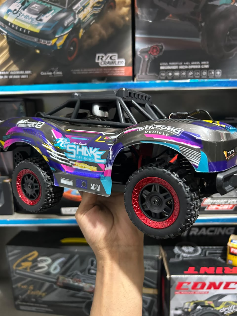 1:14 Hobby Grade RC Short Course Off-Road Truck – 60 km/hr High Speed with LED Light Bar & Digital Proportional Remote