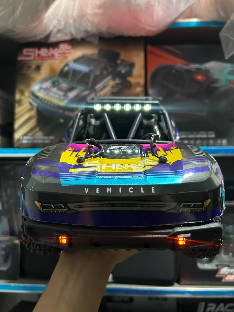 1:14 Hobby Grade RC Short Course Off-Road Truck – 60 km/hr High Speed with LED Light Bar & Digital Proportional Remote