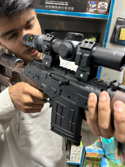Sniper SVD Electric Gel Blaster Rifle Toy – 7.4V Rechargeable Battery with Scope & Bipod