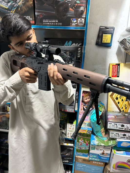 Sniper SVD Electric Gel Blaster Rifle Toy – 7.4V Rechargeable Battery with Scope & Bipod