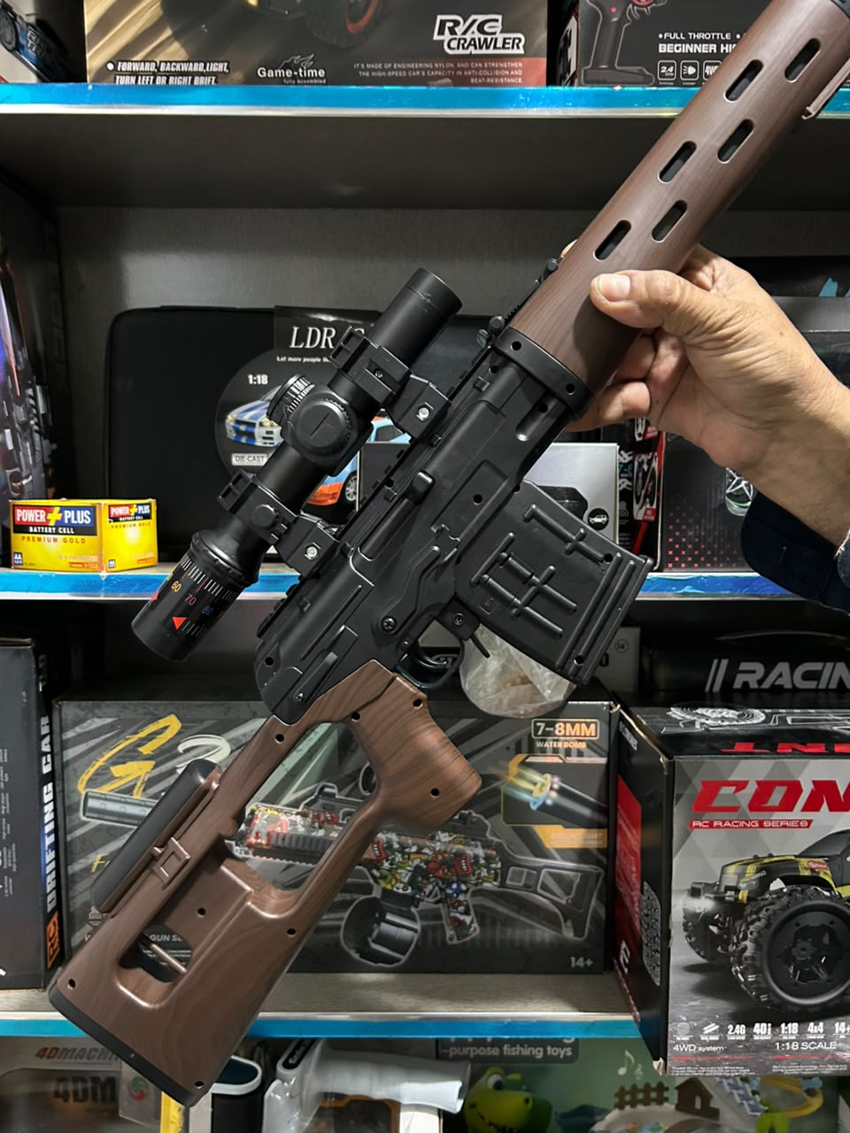 Sniper SVD Electric Gel Blaster Rifle Toy – 7.4V Rechargeable Battery with Scope & Bipod