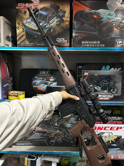 Sniper SVD Electric Gel Blaster Rifle Toy – 7.4V Rechargeable Battery with Scope & Bipod